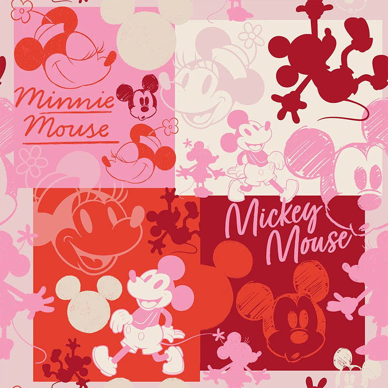 Mickey and Minnie Silhouettes Pink