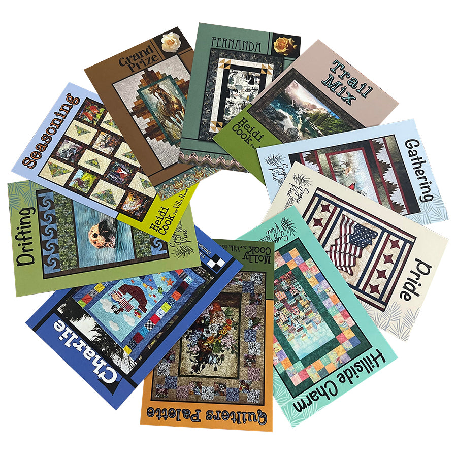 Villa Rosa Panel Quilt Pattern Bundle No. 2 – 10 Printed Quilt Patterns