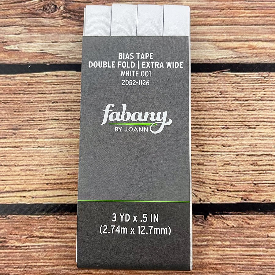 Extra Wide Double Fold Bias Tape White by Fabany Binding by Fabany