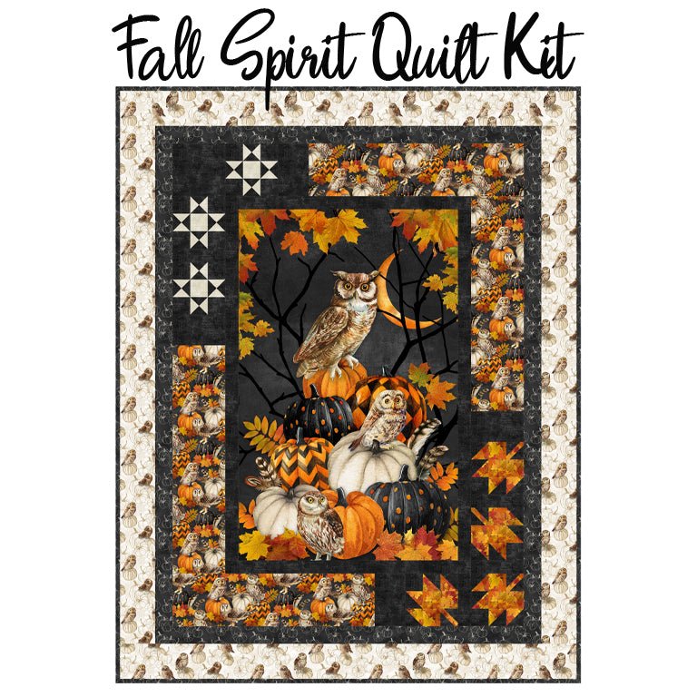 Fall Spirit Quilt Kit with Night Owl from Northcott - Northcott from Fort Worth Fabric Studio