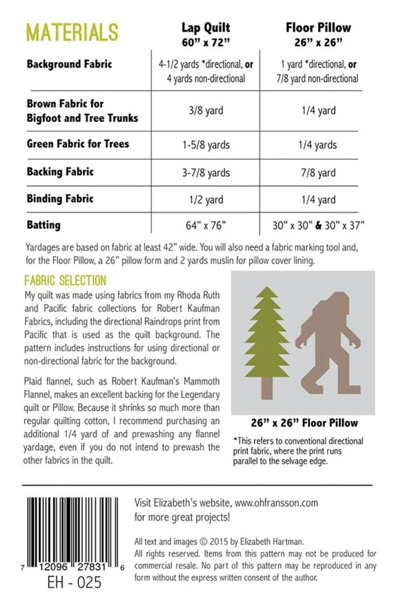 Legendary Quilt Pattern by Elizabeth Hartman - Elizabeth Hartman from Fort Worth Fabric Studio