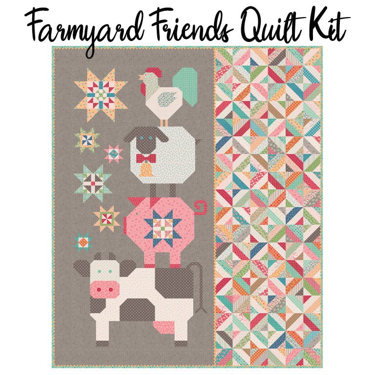 Lori Holt Farmyard Friends Quilt Kit with Farmer's Daughter from Riley Blake Kit by Riley Blake
