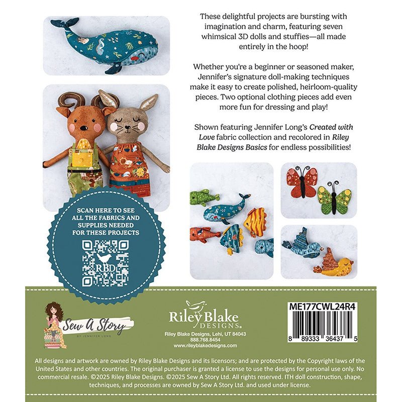 Machine Embroidery USB Created with Love Dolls by Jennifer Long for Riley Blake Machine Embroidery USBs by Riley Blake