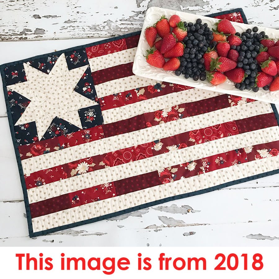 Scrappy Flag Table Runner Kit with Blossom Jubille from Moda | FWFS Exclusive | Complete Kit with Backing - Fort Worth Fabric Studio from Fort Worth Fabric Studio