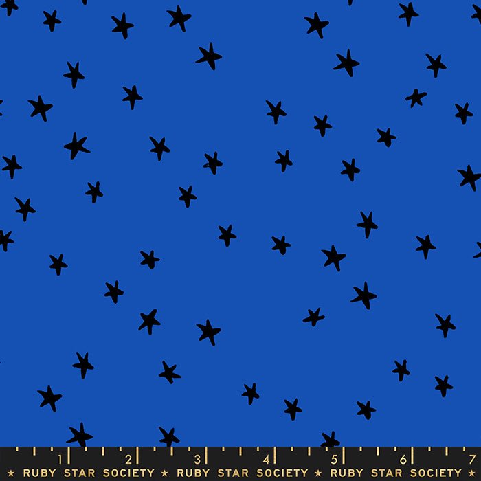 Starry Night Sky Blue Ribbon Yardage by Ruby Star Society