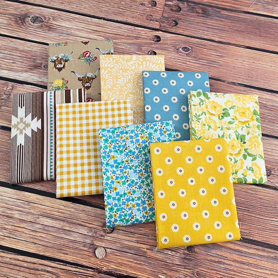 Yellow Rose Cowgirl – FWFS Exclusive 8 Piece Fat Quarter Bundle - Fort Worth Fabric Studio from Fort Worth Fabric Studio