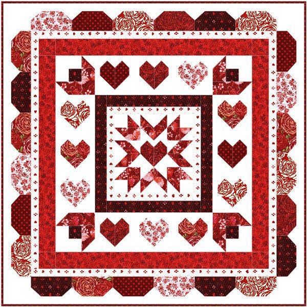 2018 Love Throughout the Year Valentine Mystery Quilt Pattern - Fort Worth Fabric Studio
