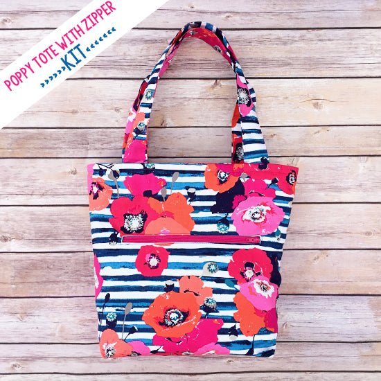 Poppy Tote with Zipper Pocket Sewing Pattern - Fort Worth Fabric Studio