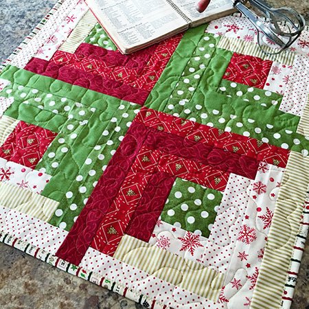 Sew Merry Log Cabin Table Topper - Fort Worth Fabric Studio
