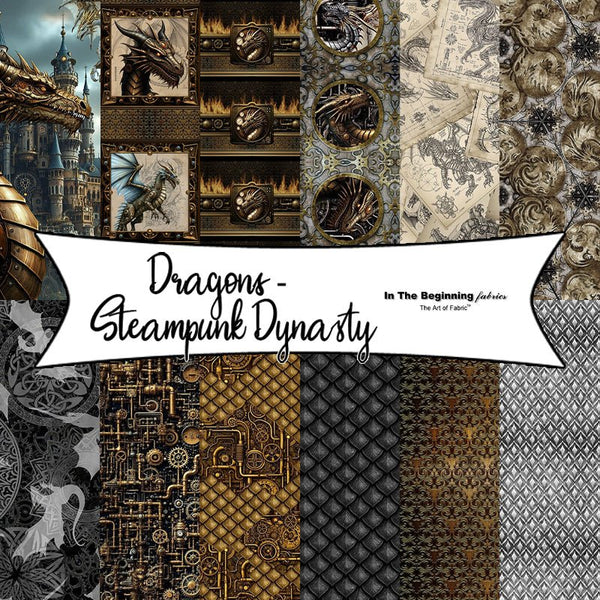 Dragons - Steampunk Dynasty by Jason Yenter for In The Beginning Fabrics - Fort Worth Fabric Studio