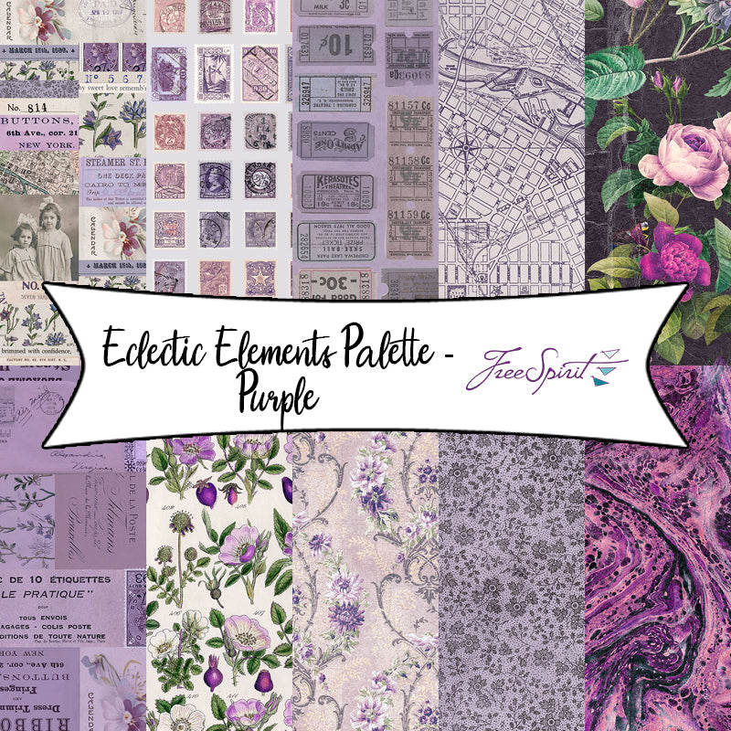 Eclectic Elements Palette - Purple by Tim Holtz for Free Spirit Fabrics