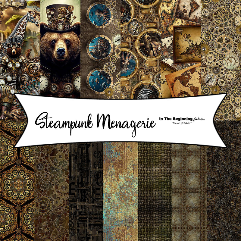 Steampunk Menagerie by Jason Yenter for In The Beginning Fabrics