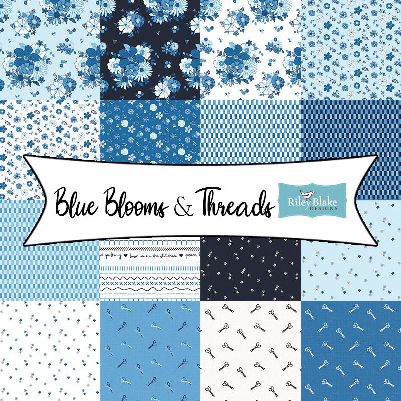 Blue Blooms & Threads by Christopher Thompson for Riley Blake Designs - Fort Worth Fabric Studio