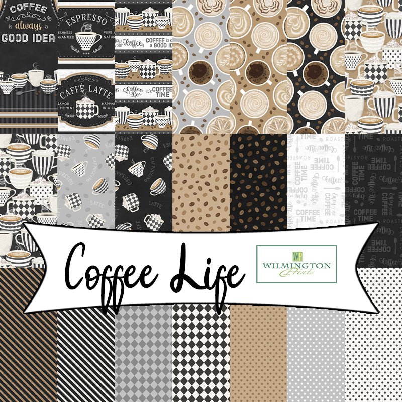 Coffee Life by Jennifer Pugh for Wilmington Prints - Fort Worth Fabric Studio