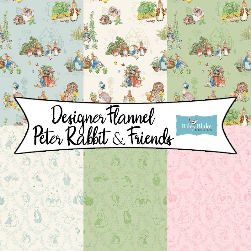 Designer Flannel Peter Rabbit & Friends from Riley Blake Designs - Fort Worth Fabric Studio