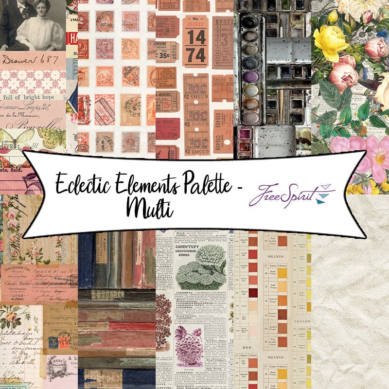 Eclectic Elements Palette - Multi by Tim Holtz for Free Spirit Fabrics - Fort Worth Fabric Studio