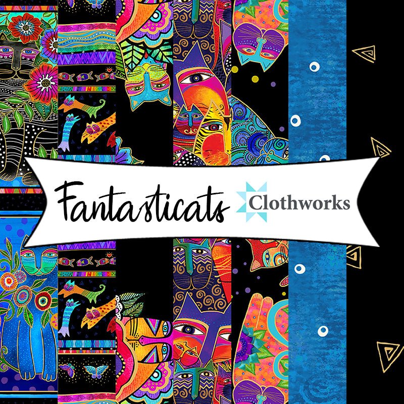 Fantasticats by Laurel Burch for Clothworks Fabrics - Fort Worth Fabric Studio