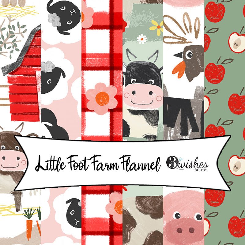 Little Foot Farm Flannel by Scott Barnes for 3 Wishes Fabrics - Fort Worth Fabric Studio