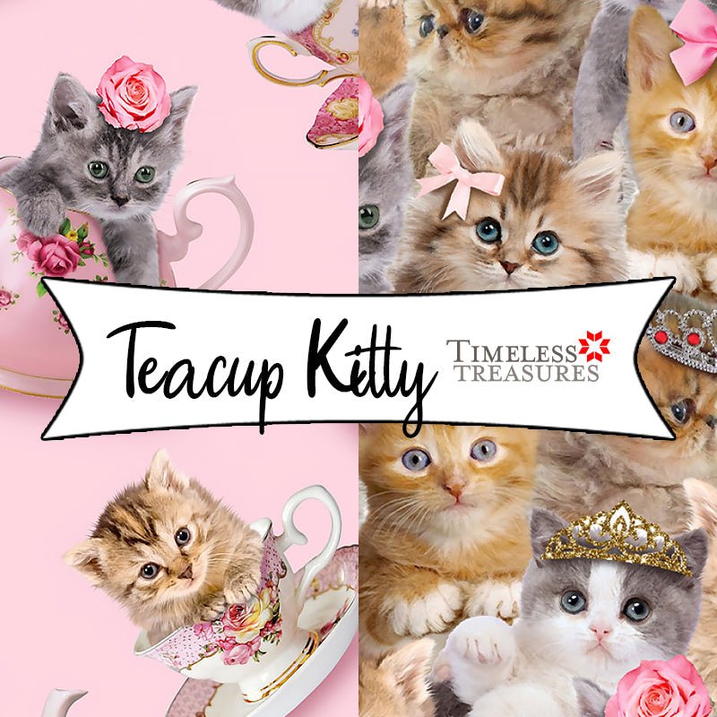 Teacup Kitty from Timeless Treasures - Fort Worth Fabric Studio