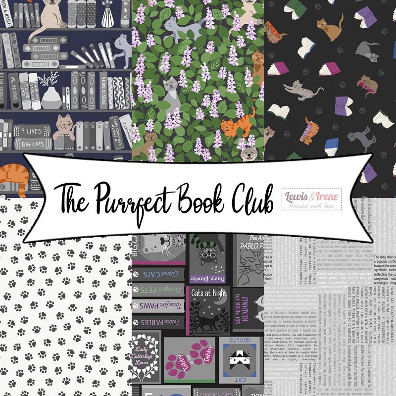 The Purrfect Book Club from Lewis & Irene Fabrics - Fort Worth Fabric Studio
