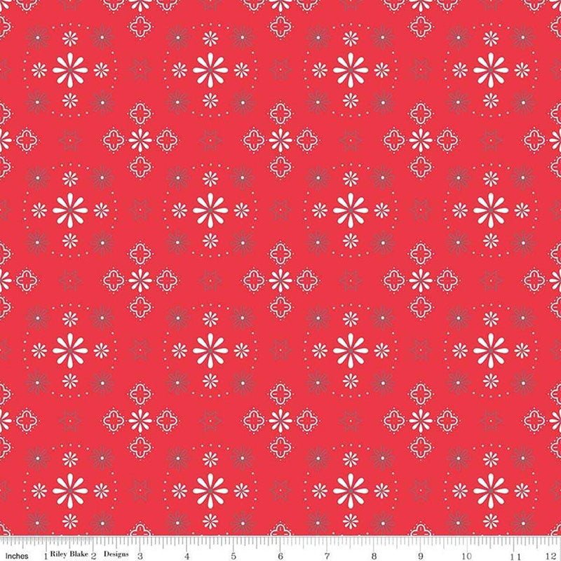108" Wide Quilt Backing Bee Backings & Borders Bandana Red Wide Backing by Riley Blake