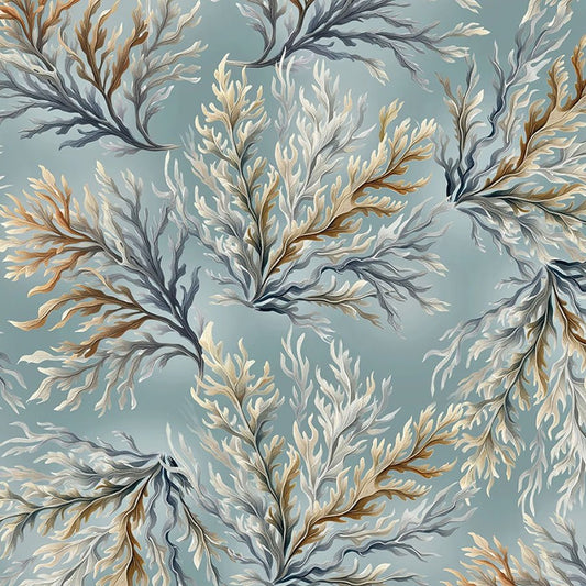 108" Wide Quilt Backing Coastal Escape Coral Ocean from Benartex 3 YARD CUT - Benartex from Fort Worth Fabric Studio