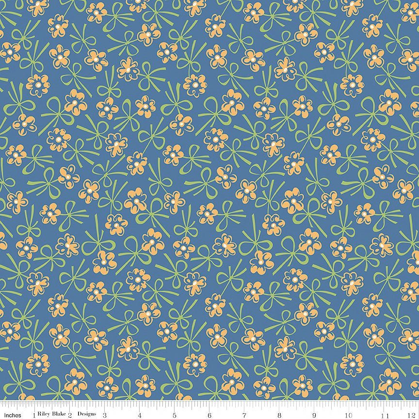 108" Wide Quilt Backing Farmer's Daughter Bonnet Denim – Remnant 21″ × 108″ - Riley Blake from Fort Worth Fabric Studio