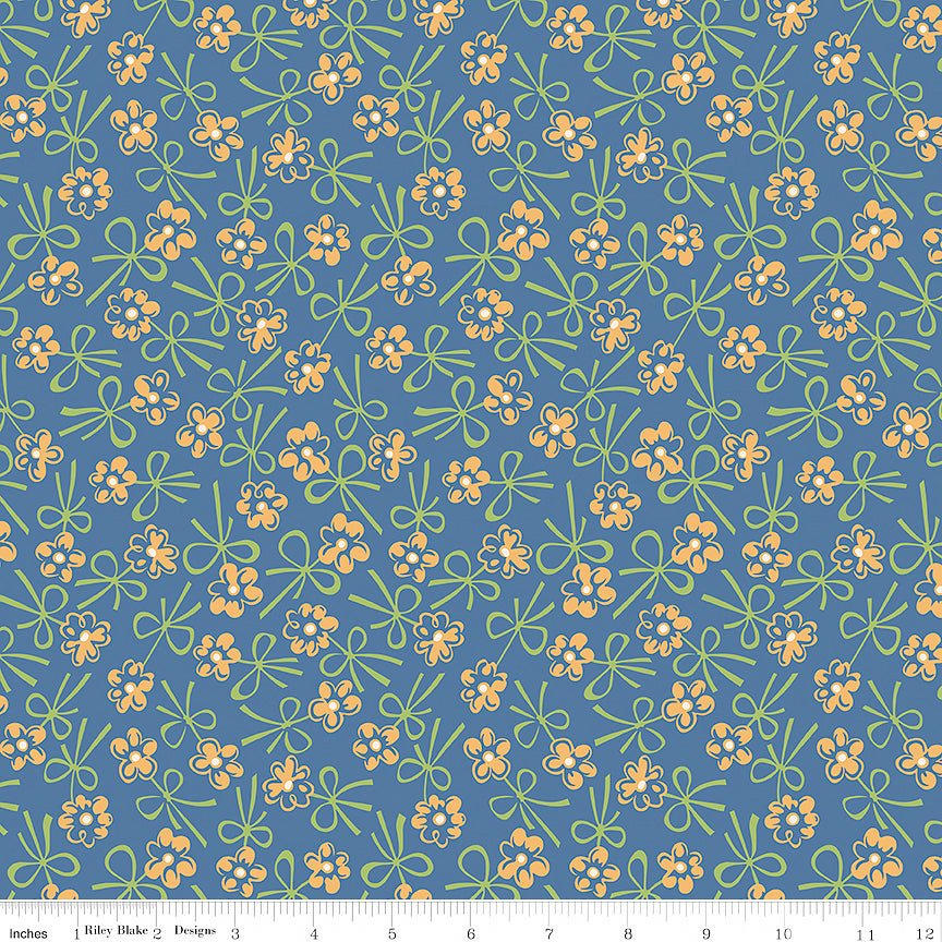108" Wide Quilt Backing Farmer's Daughter Bonnet Denim – Remnant 21″ × 108″