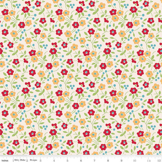 108" Wide Quilt Backing Farmer's Daughter Floral Jazzberry - Riley Blake from Fort Worth Fabric Studio