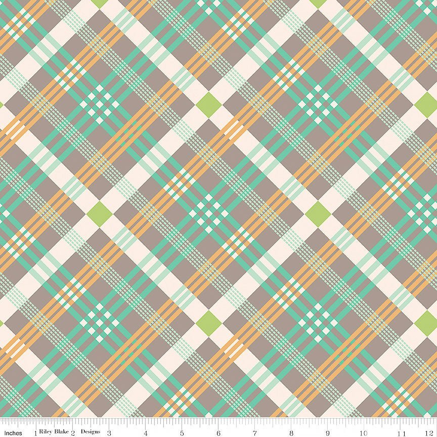 108" Wide Quilt Backing Farmer's Daughter Plaid Rustic – Remnant 68″ × 108″ - Riley Blake from Fort Worth Fabric Studio