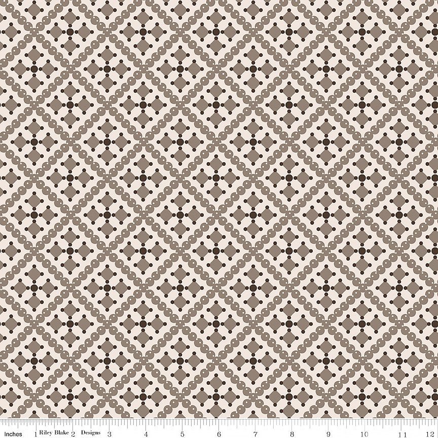 108" Wide Quilt Backing Gentler Times Shenanigans Pebble - Riley Blake from Fort Worth Fabric Studio