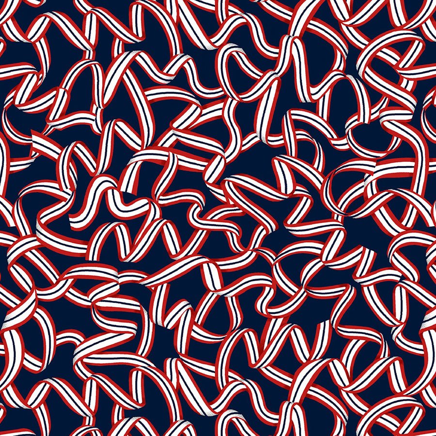 108" Wide Quilt Backing Red, White and Starry Blue Too Ribbons Patriotic - Studio E from Fort Worth Fabric Studio