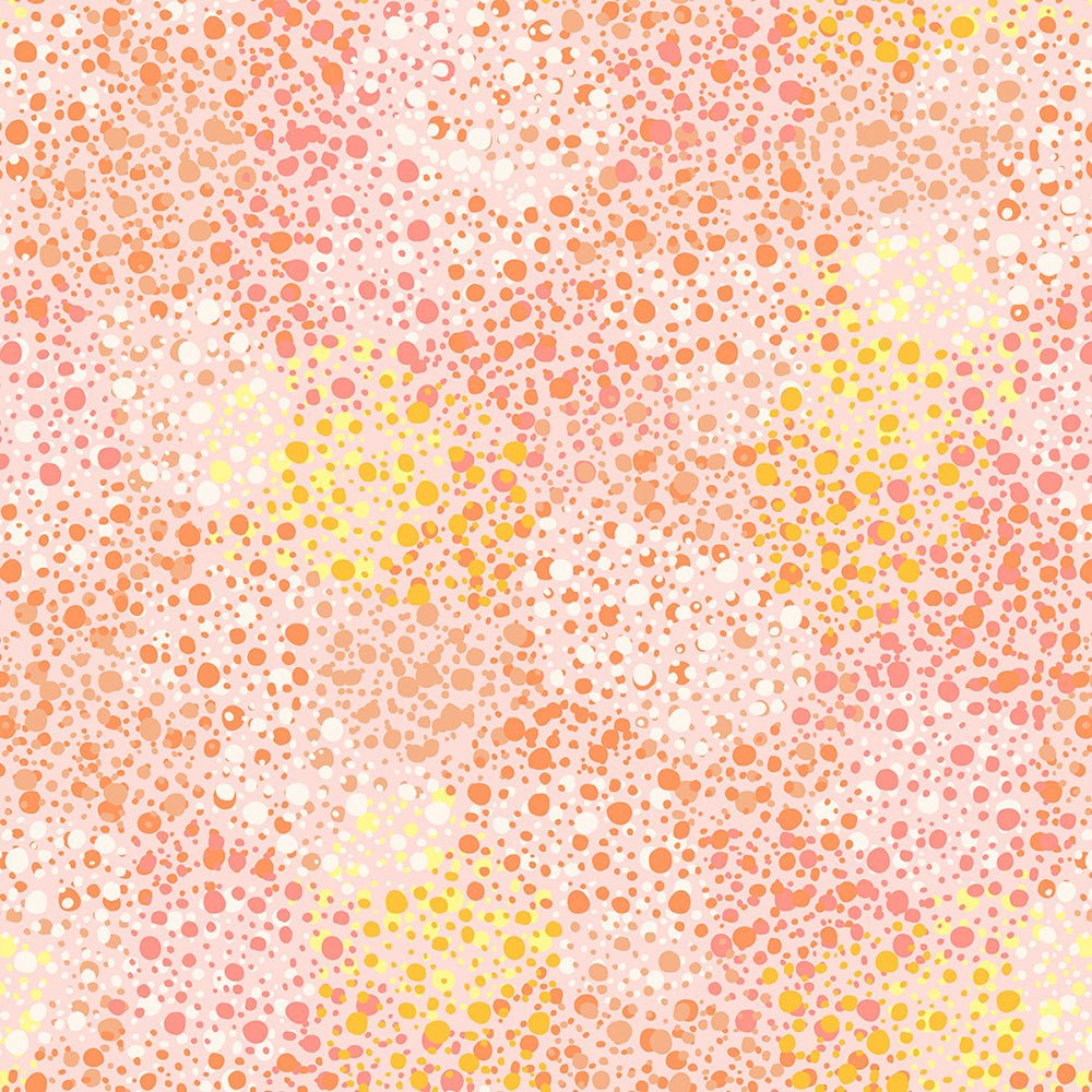 108" Wide Quilt Backing Splatter Dots Peach – Remnant 55″ × 108″