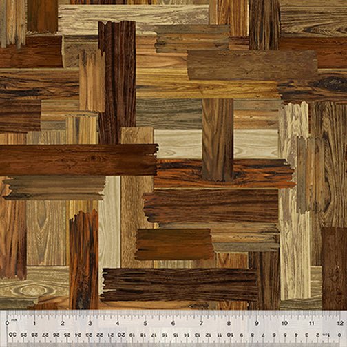 108" Wide Quilt Backing Wood Planks – Remnant 75″ × 108″