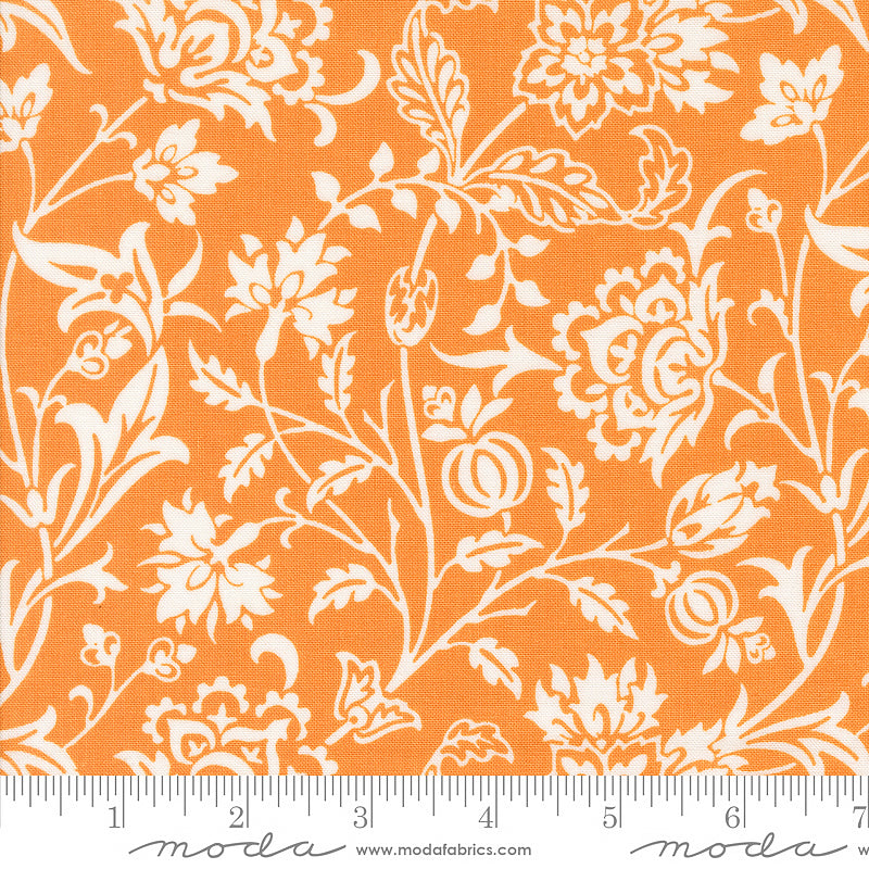 108" Wide Quilt Backing Agatha Road Pumpkin – Remnant 44″ × 108″