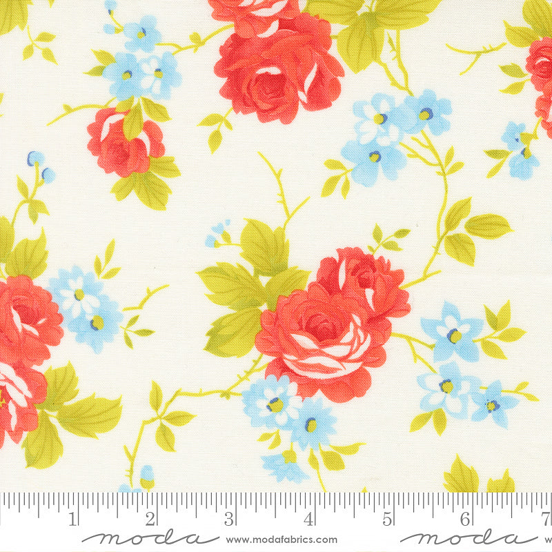 108" Wide Quilt Backing Rosie Rose Florals Whipped Cream