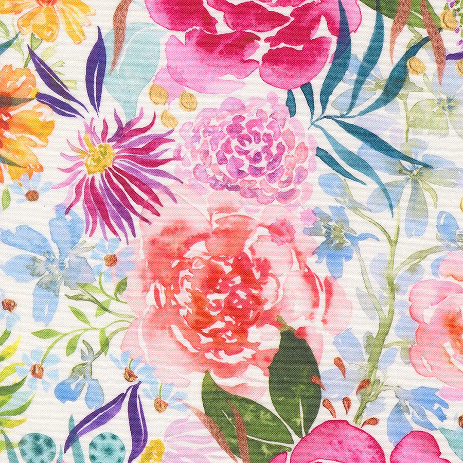 108" Wide Quilt Backing Soulstice Large Floral Cloud