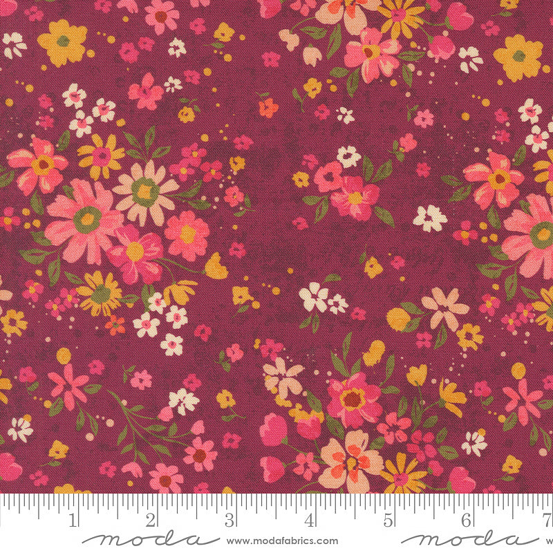 Moda Sagewood Rosemary Rose Wine 1 Yard Cut