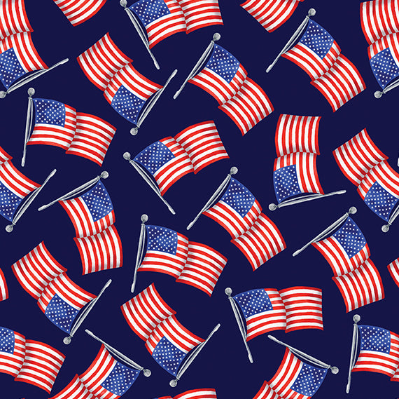 Faith, Family, Freedom USA Flags Navy – Remnant 12" × 44"