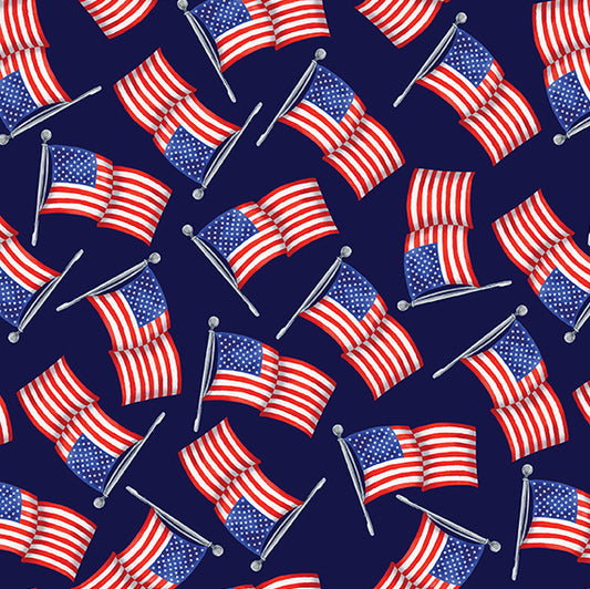 Faith, Family, Freedom USA Flags Navy – Remnant 12" × 44"
