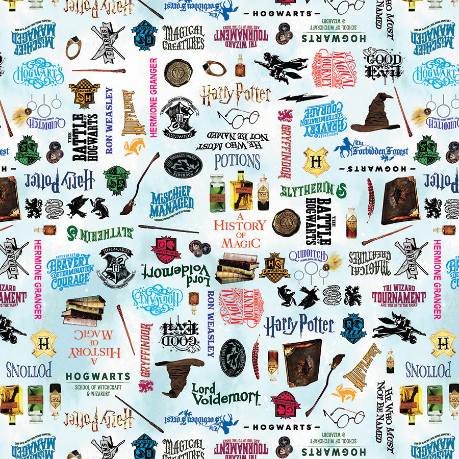 Harry Potter Words Sky Blue