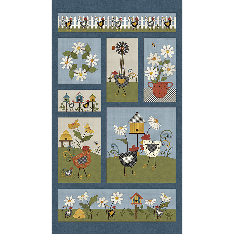 Prairie Chicks 24" Panel Blue/Multi