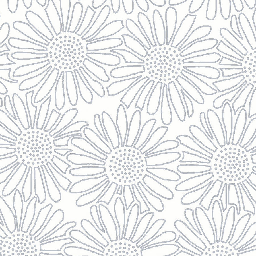 Quilter's Flour VI Stacked Daisies White on White