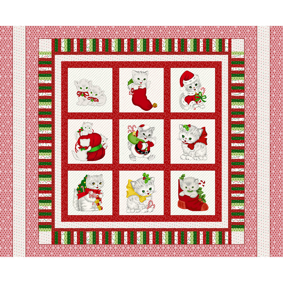 A Kitty for Christmas 36" Panel Multi