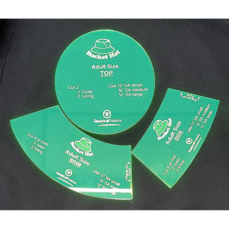 Acrylic Bucket Hat Templates Adult Sizes by Fanatical Fusions