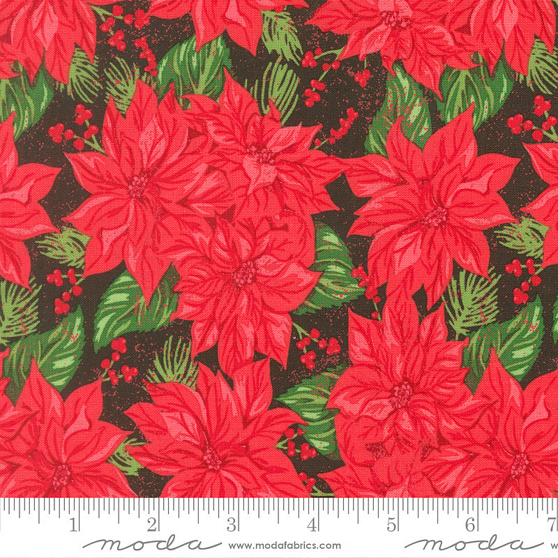 Holiday Cheer Poinsettia Florals Midnight Poinsettia