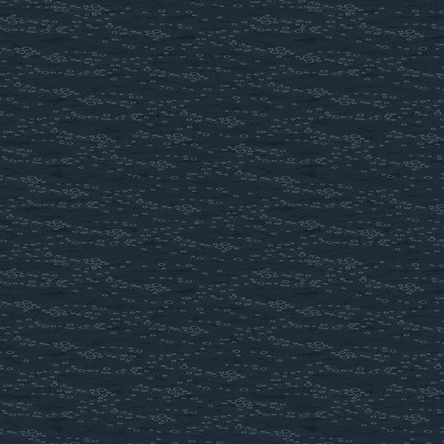 Wilmington Gone Fishing Water Texture Dark Blue 1 Yard Cut