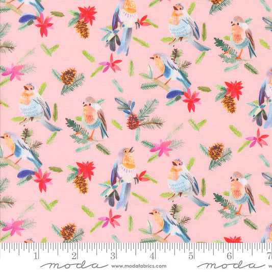 Moda Love & Cheer Robins & Pinecones Ballet 1 Yard Cut