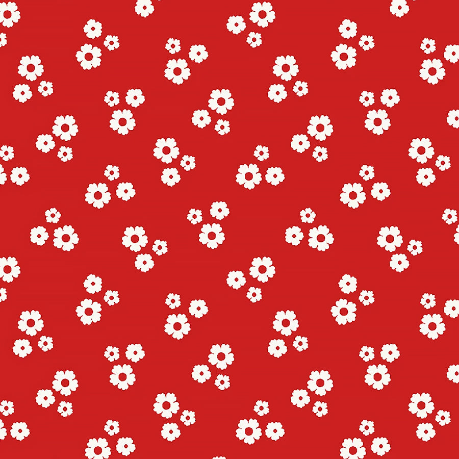 Cherries Baby Tossed Small Flowers Red/White