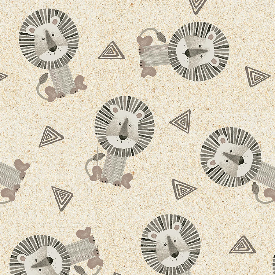 Jungle Romp Minky Tossed Lions Cream